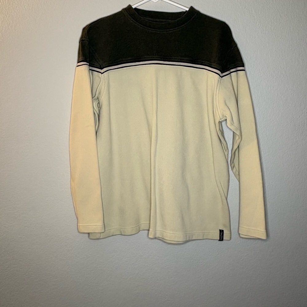 Point Zero Black and Cream Crewneck Sweater